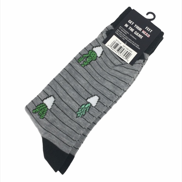 Into Socks Striped Cactus Socks, Gray, Green - Picture 3 of 6